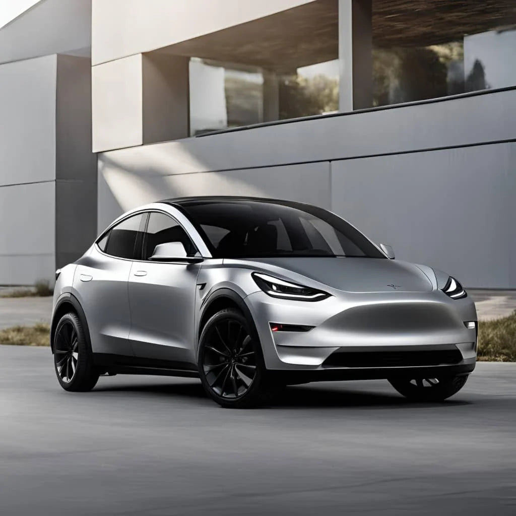tesla model y silver by clevisco