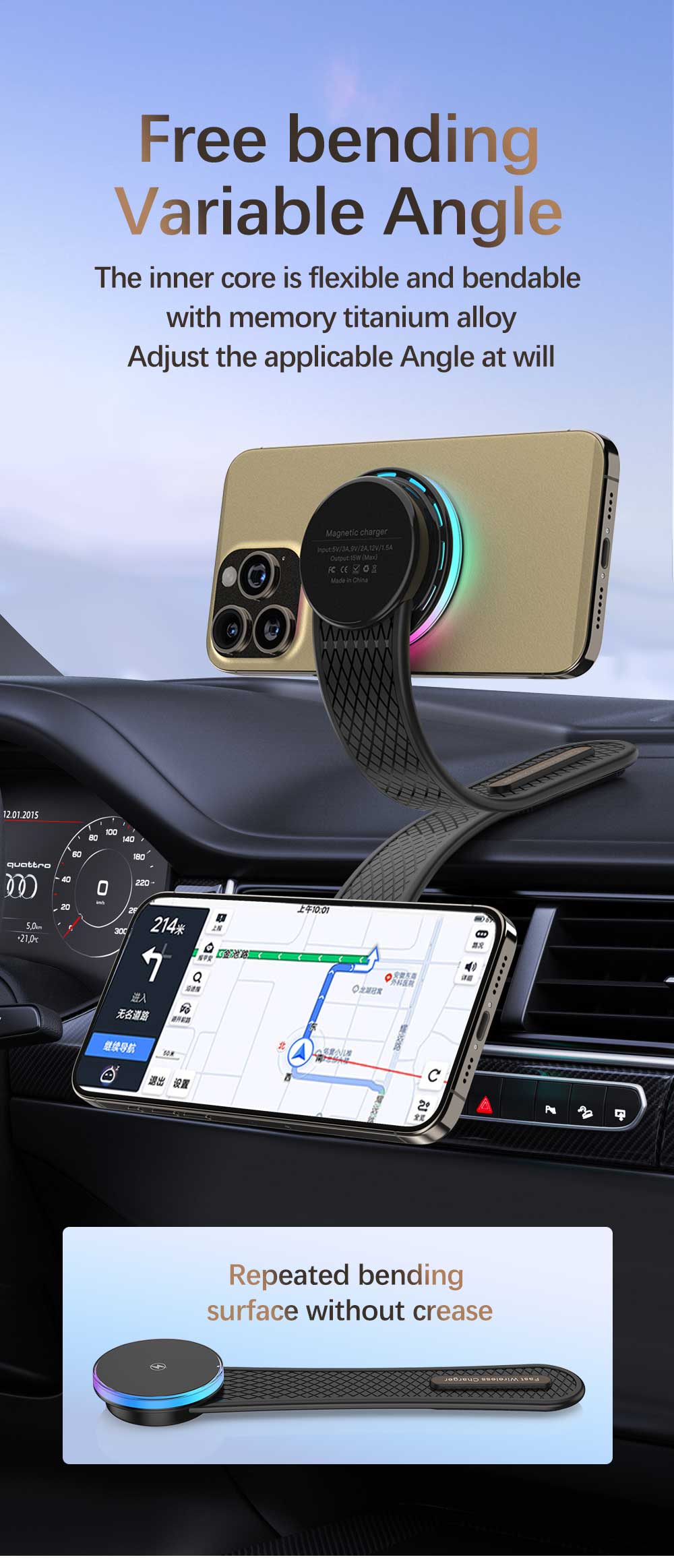 Clevisco Tesla-Compatible Accessories Wireless Charger (15W / Qi2)