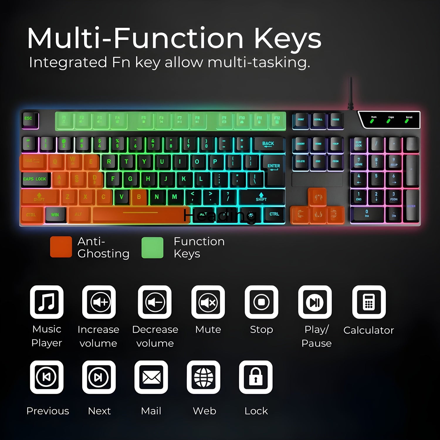 Cleviscogaming Gaming Accessories RGB Keyboard