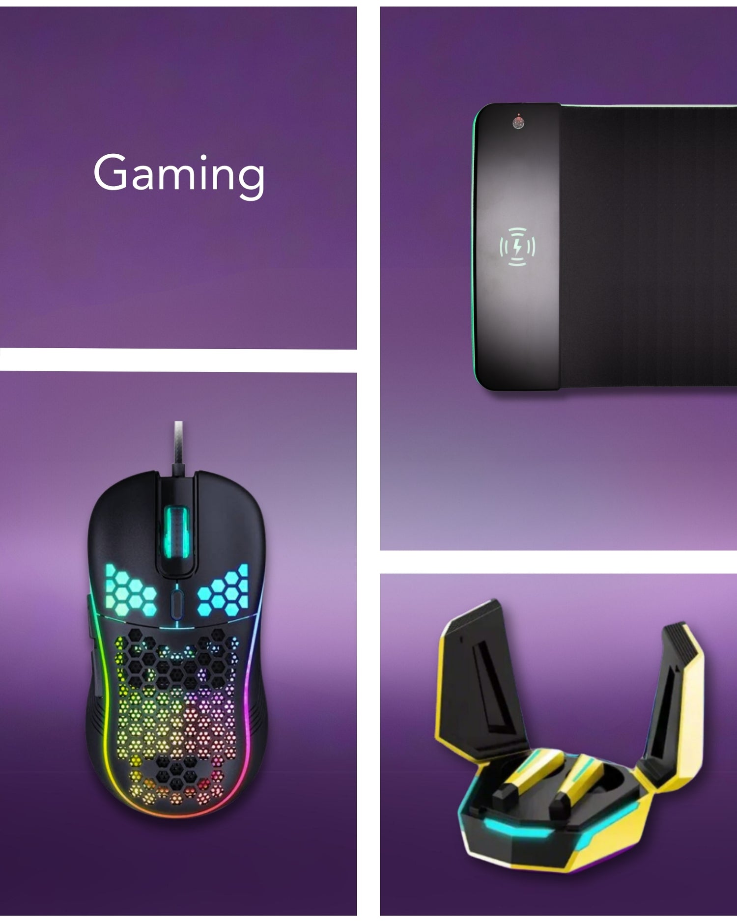 collage of clevisco gaming products