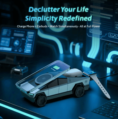 Clevisco Electronics Car-Shape 3-in-1 Wireless Charger Station