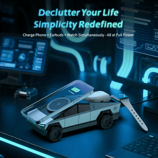 Clevisco Electronics Car-Shape 3-in-1 Wireless Charger Station