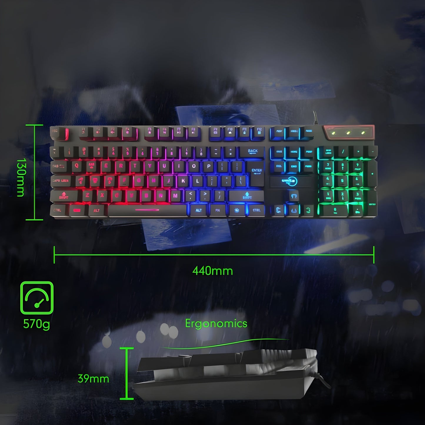 Cleviscogaming Gaming Accessories RGB Keyboard