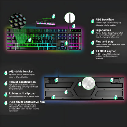 Cleviscogaming Gaming Accessories RGB Keyboard