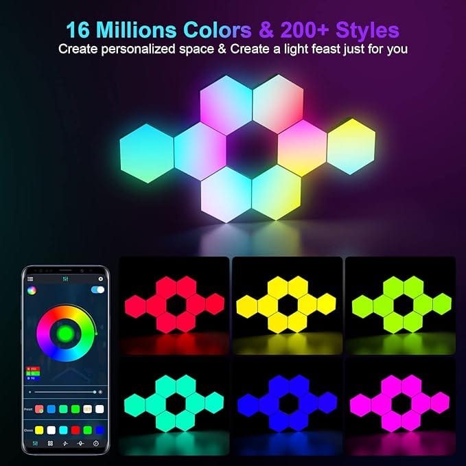 Cleviscoworkspace Electronics RGB Hexagon Lights