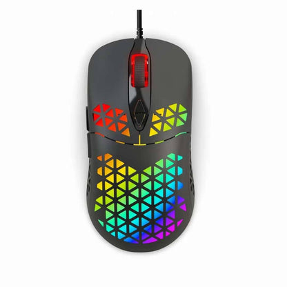 Clevisco Lightweight Wired RGB Gaming Mouse with 7 Programmable Buttons, Up to 5500 DPI, Ergonomic Form Factor Ergonomic Mouse with LED Lighting