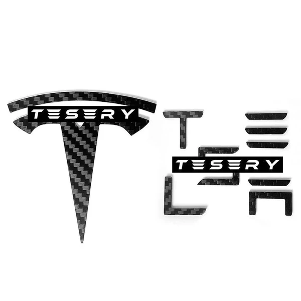 Tesla Accessories Carbon Fiber Emblems